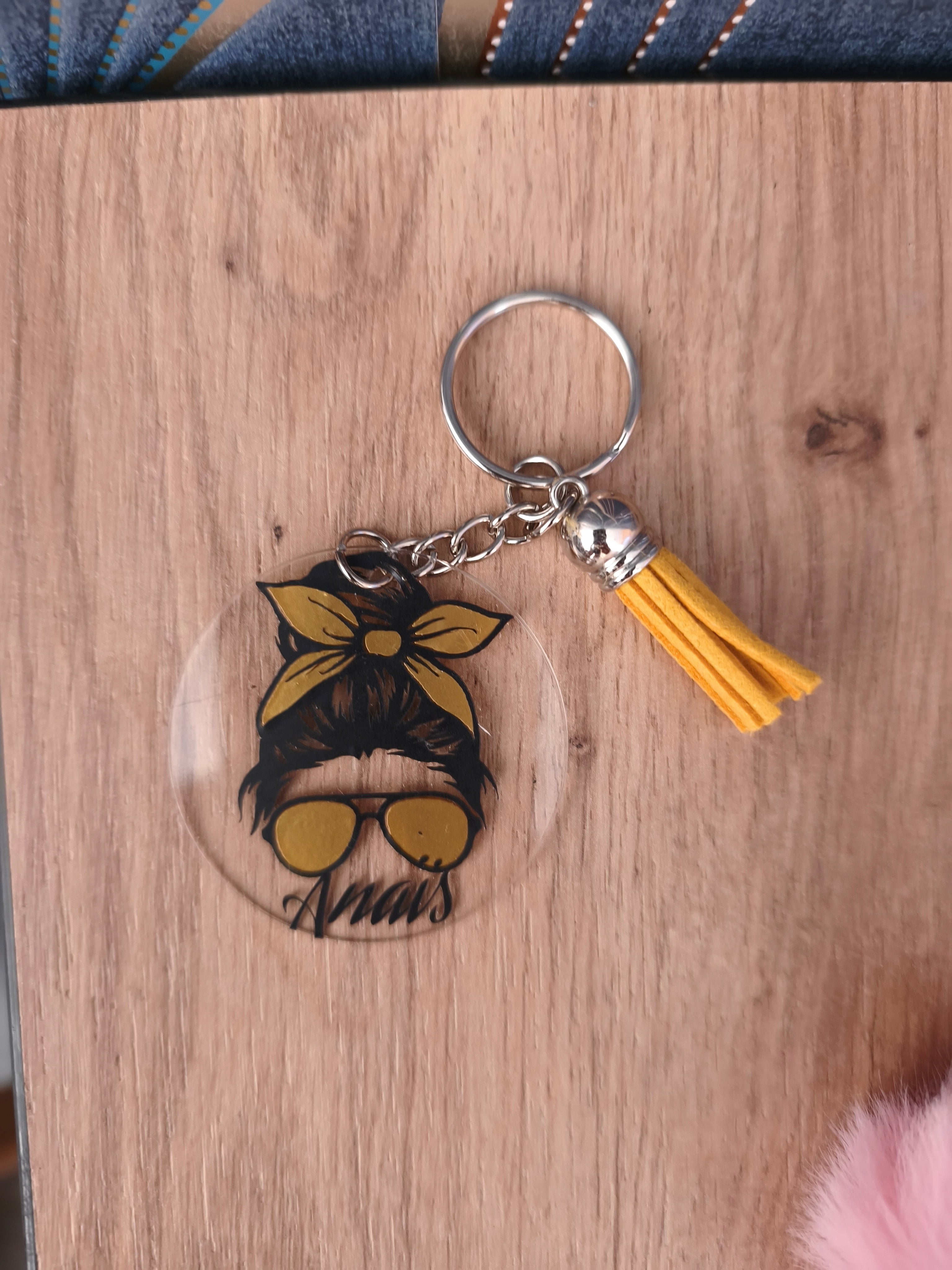 Porte-clés Acrylique & Pompom - Fait Main