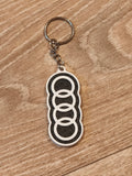 Porte-clé impression 3D bicolore Audi - Noir et Blanc